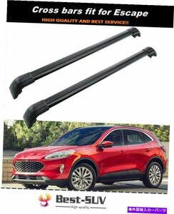 フォードエスケープ2020 2021ロック可能なルーフレールラッククロスバークロスバーに適合2Pcs Fits for Ford Escape 2020 2021 Lockable R