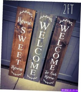 農家ウェルカムサイン - 素朴な家の装飾 - ドア、ポーチ、アスストサイズ、垂直Farmhouse Welcome Sign - Rustic Home Decor - Door, Porc