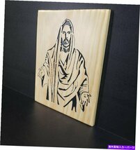 イエス・キリストの肖像画の手彫られた宗教的な木材プラーク・クリスチャン・ウォールアートJesus Christ Portrait Hand Carved Religious_画像2