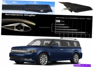 Ford Flex 2009-2019ルーフラッククロスバー貨物運搬車ブラックセットFits Ford Flex 2009-2019 Roof Rack Cross Bars Cargo Carrier Blac