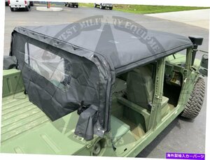 交換4マンブラックソフトトップキットとリアカーテンHMMWV /ハンビーM998 M1123Replacement 4 Man Black Soft Top Kit & Rear Curtain For