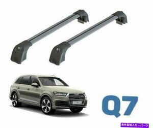 アウディQ7 2017-2022ルーフラッククロスバー貨物運送業者ブラックセットFits Audi Q7 2017-2022 Roof Rack Cross Bars Cargo Carrier Bla