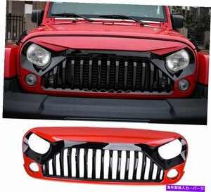 フロントアングリーバードグリルレッド＆ブラック2007-2018ジープラングラーJK 2/4ドアFront Angry Bird Grille Red & Black For 2007-201