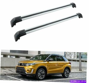 2PCSロック可能なルーフレールラッククロスバークロスバーはスズキヴィタラ2015-2021に適合します2Pcs Lockable Roof Rail Rack Cross Bar