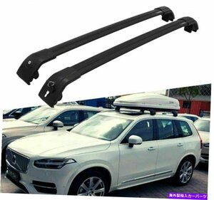 2PCSアルミニウムルーフレールラッククロスバークロスバーはボルボXC90 2016-2021に適合します2Pcs Aluminum Roof Rail Racks Cross Bars