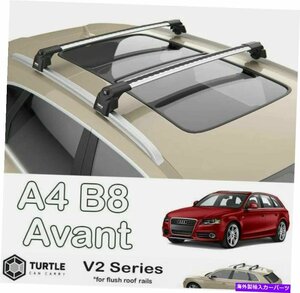 アウディA4 B8 AVANT 2008-2016ルーフラッククロスバー貨物運搬船シルバー用For Audi A4 B8 Avant 2008-2016 Roof Rack Cross Bars Cargo