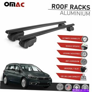 BMW 2シリーズF45 2015-2021用の黒いルーフレールラッククロスバー荷物キャリアBlack Roof Rail Rack Cross Bars Luggage Carrier For BMW