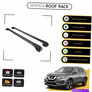 日産ローグのためのブラックルーフラック荷物キャリアクロスバー2014-2022ブラックBRACK Roof Rack Luggage Carrier Cross Bars For Nissa