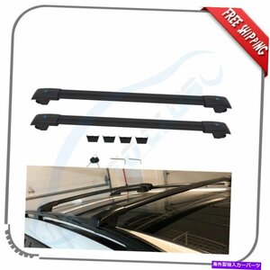 BMW X7 2019 2020ルーフラックブラッククロスバーレールアルミニウムバー付きペアPair For BMW X7 2019 2020 Roof Rack Black Cross Bars