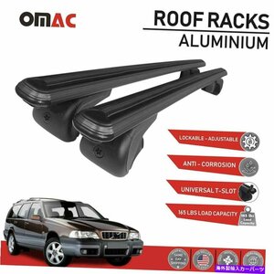 ルーフラッククロスバー荷物キャリアブラックボルボXC70 1998-2000Roof Rack Cross Bars Luggage Carrier Black for Volvo XC70 1998-2000