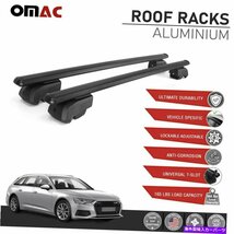 アウディA6 C8 AVANT 2019-2021用の黒いルーフレールラッククロスバー荷物キャリアBlack Roof Rail Rack Cross Bars Luggage Carrier For_画像1