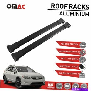 ルーフラッククロスバー荷物キャリアブラックスバルXV CrossTrek 2013-2017Roof Racks Cross Bars Luggage Carrier Black for Subaru XV C