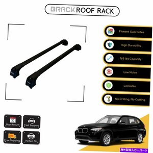 BMW X1（F48）2011 -2015 Black用ブラックルーフラック荷物荷物キャリアクロスバーBRACK Roof Rack Luggage Carrier Cross Bars For Bmw X