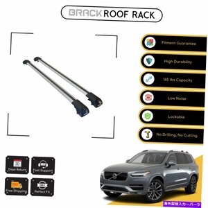 ボルボXC90 2015→UPシルバー用ブラックルーフラック荷物キャリアクロスバーBRACK Roof Rack Luggage Carrier Cross Bars For Volvo Xc90