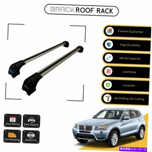 BMW X3 F25 2014-2017シルバー用ブラックルーフラック荷物キャリアクロスバーBRACK Roof Rack Luggage Carrier Cross Bars For Bmw X3 F25