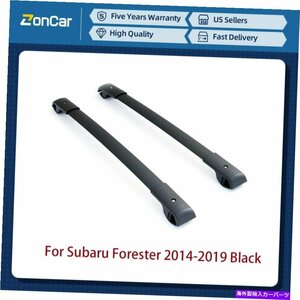 Subaru Forester 2014-2019の2PCS新しいプロフェッショナルポータブルルーフラックブラック2pcs For Subaru Forester 2014-2019 New Profe