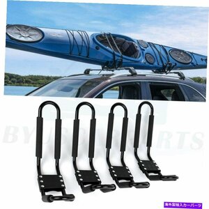 屋根JバーラックカヤックボートカヌーカートップマウントキャリアカーゴブラックRoof J-Bar Rack Kayak Boat Canoe Car For SUV Top Mount