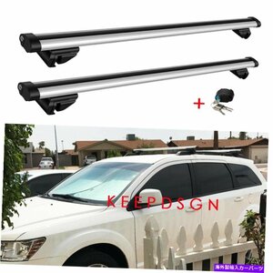 ダッジジャーニー09-22カールーフラックレールクロスバー荷物貨物バイクキャリアFor Dodge Journey 09-22 Car Roof Rack Rail Crossbars L