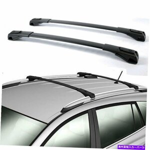 1ペアブラックアルルーフラッククロスバートップレールキャリー13-17トヨタRAV41 Pair Black Al Roof Rack Cross Bars Top Rail Carries F