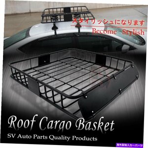 43 ルーフバスケットクロスバートップマウントカーゴラックストレージキャリアホルダー用43 Roof Basket Cross Bar Top Mount Cargo Rac