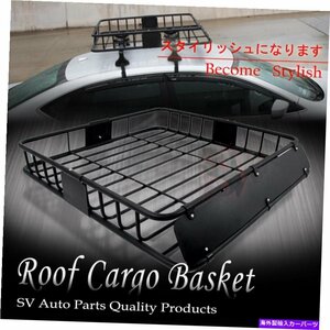 43 ルーフバスケットクロスバートップマウントカーゴラックストレージキャリアホルダーのホンダ43 Roof Basket Cross Bar Top Mount Car