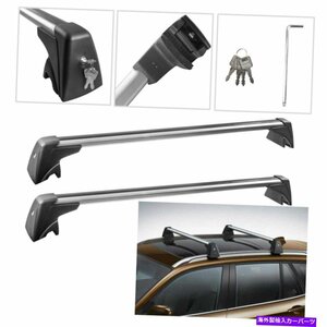 2PCS 2009-2015のアルミニウムボルトオンルーフクロスバーBMW X1 OE W/ LOCK+キー2PCS Aluminum Bolt-on Roof Cross Bar For 2009-2015 BM