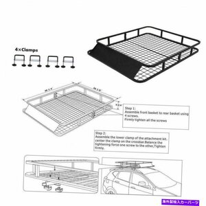 ユニバーサルルーフラックカーゴカートップ荷物ホルダーキャリアバスケットヴィンテージ-48×40Universal Roof Rack Cargo Car Top Luggag