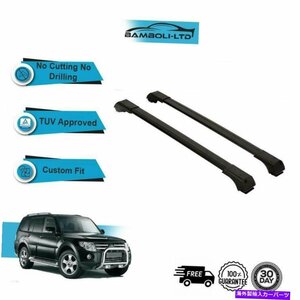 Mitsubishi Pajero V80 2007-UpルーフラッククロスバーRails Alu Black SetFits MITSUBISHI PAJERO V80 2007-UP Roof Rack Cross Bars Rai