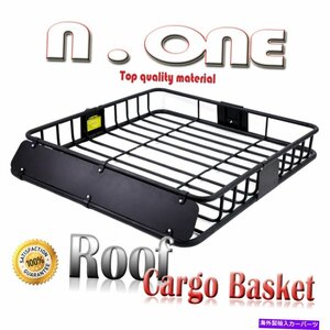 43 x38カートップルーフラック収納バスケットクロスバーマウントカーゴキャリアホルダー43x38 Car Top Roof Rack Storage Basket Cros