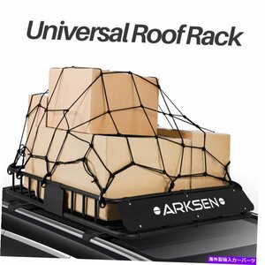 ヘビーデューティー43 貨物ネットトップキャリア付きルーフラック150ポンドの容量、黒Heavy Duty 43 Roof Rack With Cargo Net Top Carr