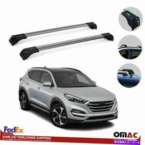 ルーフラッククロスバー荷物キャリアAlu。シルバーはヒュンダイツーソン2016-2021に適合しますRoof Rack Cross Bars Luggage Carrier Alu.