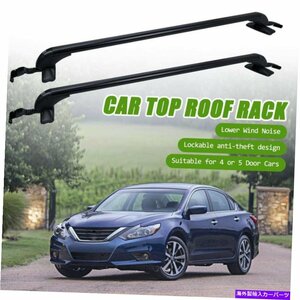 ユニバーサルカートップルーフラッククロスバー43.3 荷物キャリアアルミニウム付きロックキーUniversal Car Top Roof Rack Cross Bar 43.