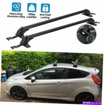 ルーフラッククロスバー荷物キャリアブラック43.3 フォードフィエスタフォーカス用ロックw/ロックRoof Rack Cross Bar Luggage Carrier B_画像1