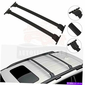 ホンダパスポート2019-2020の2つのPCSブラックトップルーフラッククロスバージ2 pcs Black Top Roof Rack Cross baggage For Honda Passpo