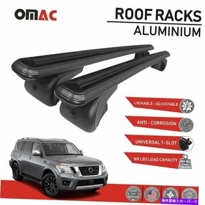 黒いルーフレールラッククロスバーALU荷物キャリアの日産艦隊2017-2022Black Roof Rail Rack Cross Bars Alu Luggage Carrier For Nissan