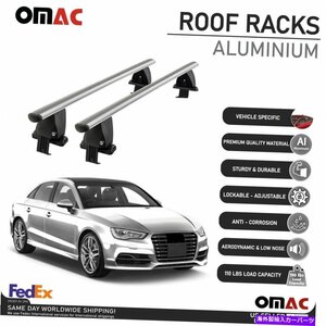 アウディA3 S3セダン2014-2022用シルバースムーズルーフラッククロスバー荷物キャリアSilver Smooth Roof Rack Cross Bar Luggage Carrier