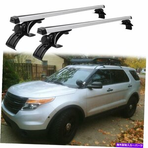 フォードエクスプローラーフィエスタフォーカスフュージョン用のカールーフラッククロスバー荷物キャリアCar Roof Rack Cross Bar Luggage