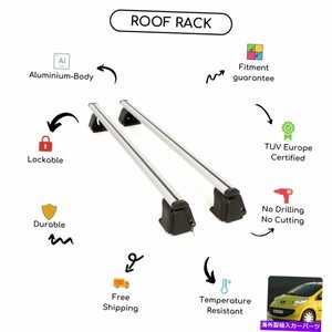 プジョー107ハッチバック2005-2015に設定された裸のルーフラッククロスバーBare Roof Rack Cross Bars Set for Peugeot 107 Hatchback 200