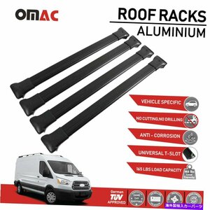 Ford Transit 2014-2022ルーフラッククロスバー荷物キャリアAlu。 4PCSブラックFits Ford Transit 2014-2022 Roof Rack Cross Bar Luggage