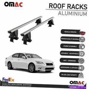 シルバースムーズトップルーフラッククロスバー荷物キャリアAlu。 Lexus GS 2013-2020の場合Silver Smooth Top Roof Rack Crossbar Luggag