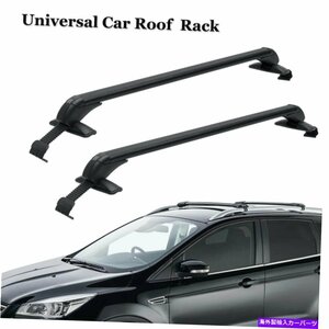 2x車のトップルーフラッククロスバー39.3 ユニバーサル用ロックブラック付き荷物キャリア2x Car Top Roof Rack Cross Bar 39.3 Luggage