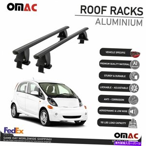 Mitsubishi I-Miev 2010-2017スムーズなルーフラッククロスバーキャリアレールブラックにFits Mitsubishi i-MiEV 2010-2017 Smooth Roof R