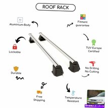 トヨタカローラに設定された裸のルーフラッククロスバー（E100）ハッチバック1991-1997Bare Roof Rack Cross Bars Set for Toyota Corolla_画像1