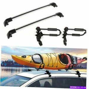 2xフィット2015-2017 KIAソレントルーフラッククロスバーキャリアブラック＆2xカヤックボート2x Fits 2015-2017 KIA Sorento Roof Rack Cr