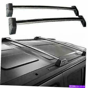 2006-2010のカールーフラッククロスバーセットハマーH3 H3T w/ロック荷物キーブラックCar Roof Rack Cross Bar Set For 2006-2010 Hummer