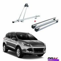 自転車キャリアルーフマウントラック +クロスバーシルバーセットフォードエスケープ2013-2021Bike Carrier Roof Mount Rack + Cross Bars_画像1