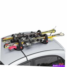 2個の磁気スキーラックルーフキャリアブラックアウディQ7 2007-20222 Pieces Magnetic Skis Racks Roof Mount Carrier Black For Audi Q7_画像2