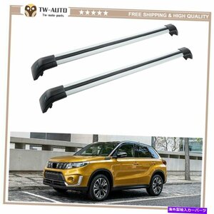 2PCSロック可能なルーフレールラッククロスバークロスバーはスズキヴィタラ2015-2021に適合します2Pcs Lockable Roof Rail Rack Cross Bar