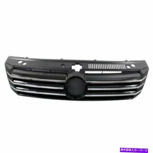 12-15のパサットフロントグリルグリルアセンブリペイントブラックシェルインサートw/クロムFor 12-15 Passat Front Grill Grille Assembly