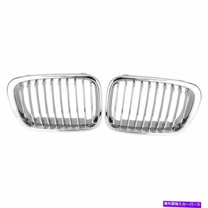 ペアクロムフロント腎臓グリルグリルBMW E46 4ドアセダン1998-2000 2001Pair Chrome Front Kidney Grille Grill For BMW E46 4 Door Sedan